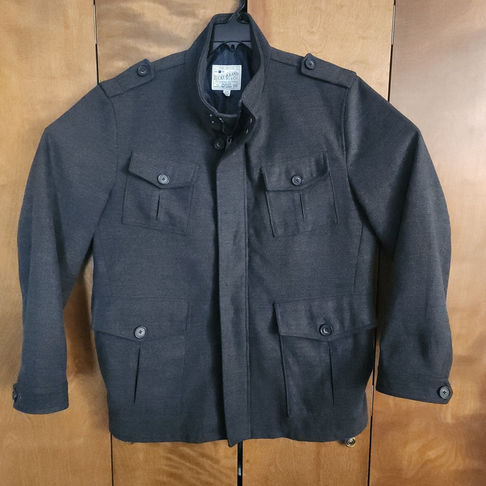D13 Lucky Brand Men's Charcoal Military Style Insulated Jacket XXL